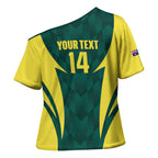 Australia Cricket Custom Cross Shoulder Shirt Go Aussie Dynamic Green - Aussie Hoodie