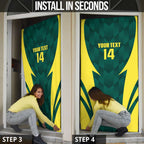 Australia Cricket Custom Door Cover Go Aussie Dynamic Green - Aussie Hoodie
