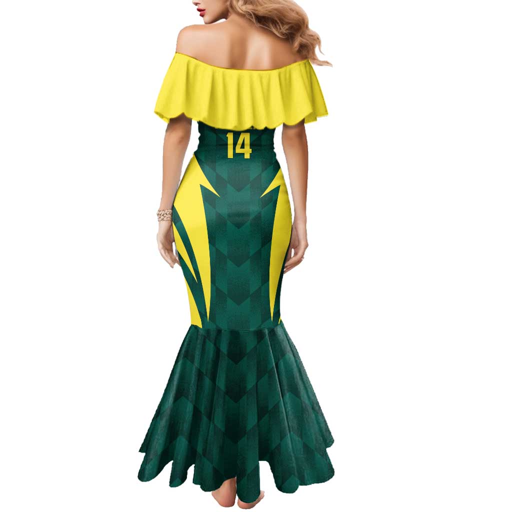 Australia Cricket Custom Family Matching Mermaid Dress and Hawaiian Shirt Go Aussie Dynamic Green - Aussie Hoodie