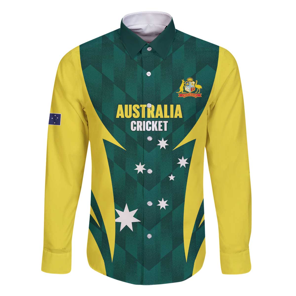 Australia Cricket Custom Family Matching Off The Shoulder Long Sleeve Dress and Hawaiian Shirt Go Aussie Dynamic Green - Aussie Hoodie