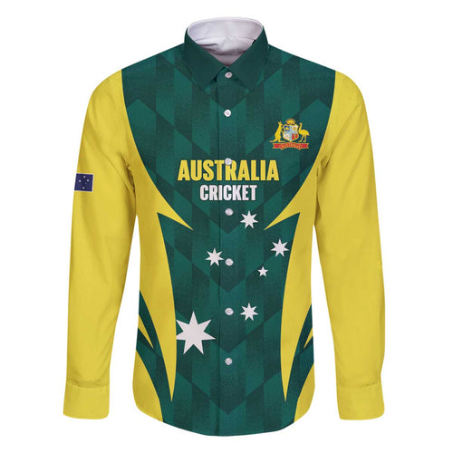 Australia Cricket Custom Family Matching Off The Shoulder Long Sleeve Dress and Hawaiian Shirt Go Aussie Dynamic Green - Aussie Hoodie