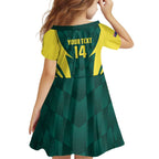 Australia Cricket Custom Family Matching Off Shoulder Maxi Dress and Hawaiian Shirt Go Aussie Dynamic Green - Aussie Hoodie