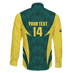 Australia Cricket Custom Family Matching Off Shoulder Maxi Dress and Hawaiian Shirt Go Aussie Dynamic Green - Aussie Hoodie
