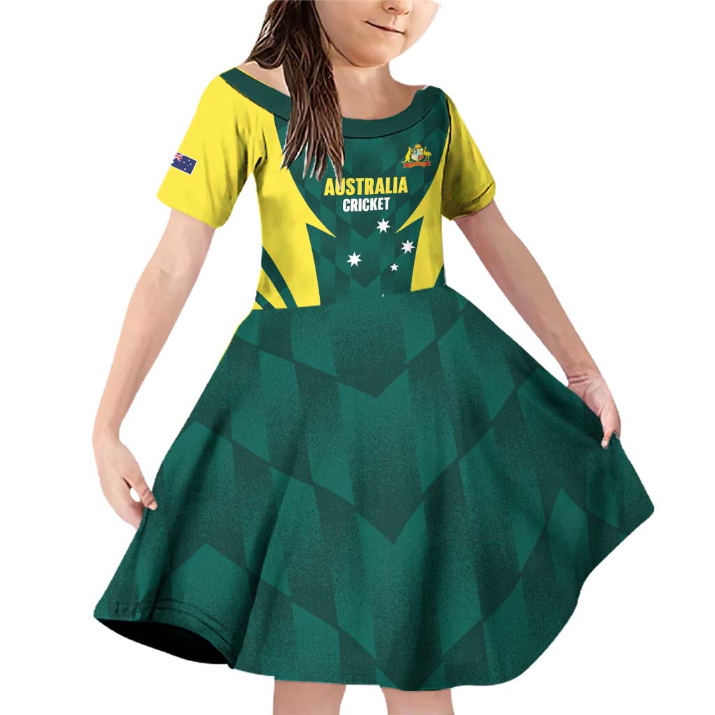 Australia Cricket Custom Family Matching Off Shoulder Short Dress and Hawaiian Shirt Go Aussie Dynamic Green - Aussie Hoodie