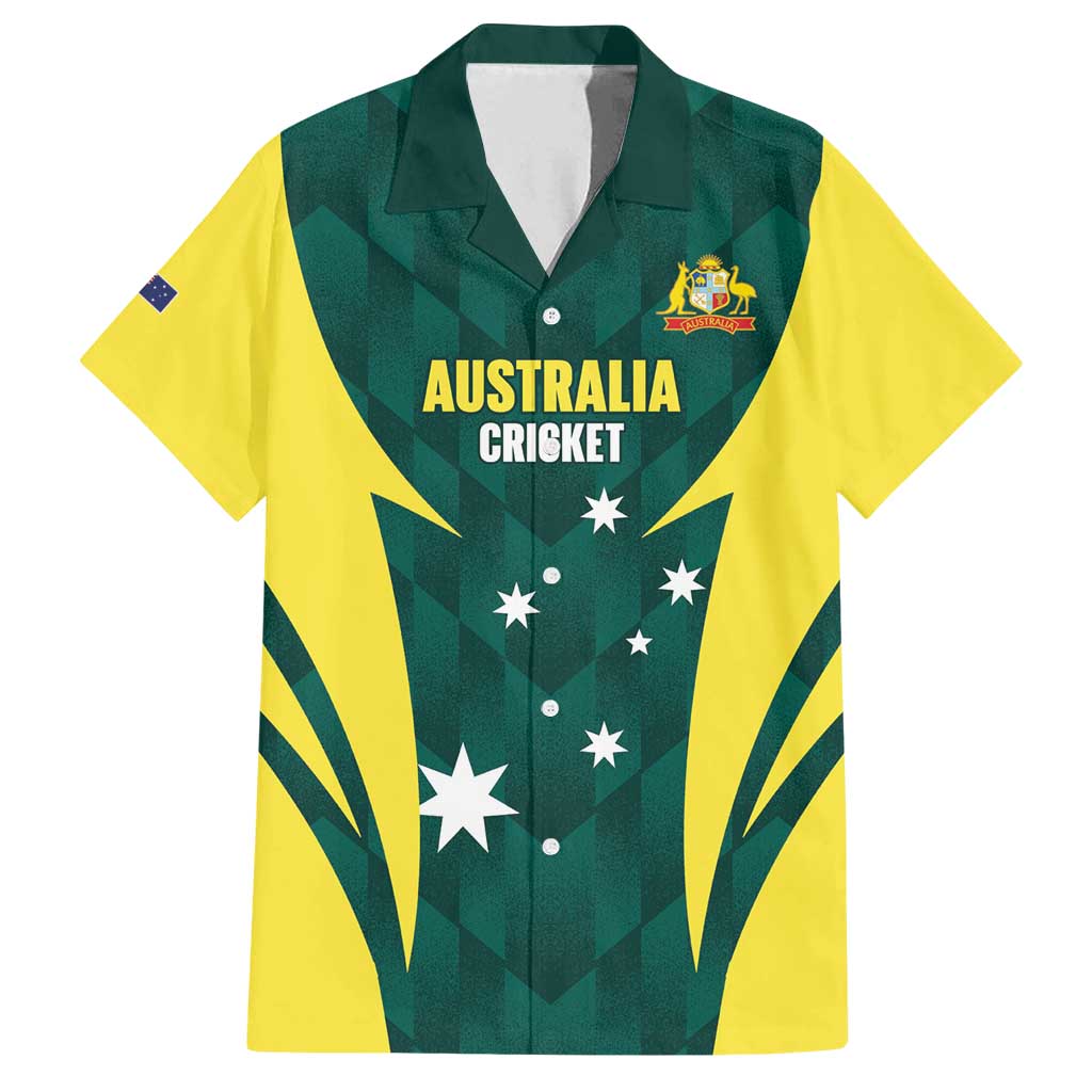 Australia Cricket Custom Family Matching Off Shoulder Short Dress and Hawaiian Shirt Go Aussie Dynamic Green - Aussie Hoodie