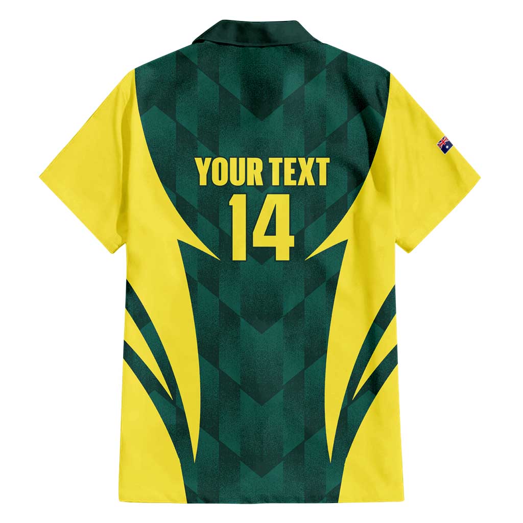 Australia Cricket Custom Family Matching Off Shoulder Short Dress and Hawaiian Shirt Go Aussie Dynamic Green - Aussie Hoodie