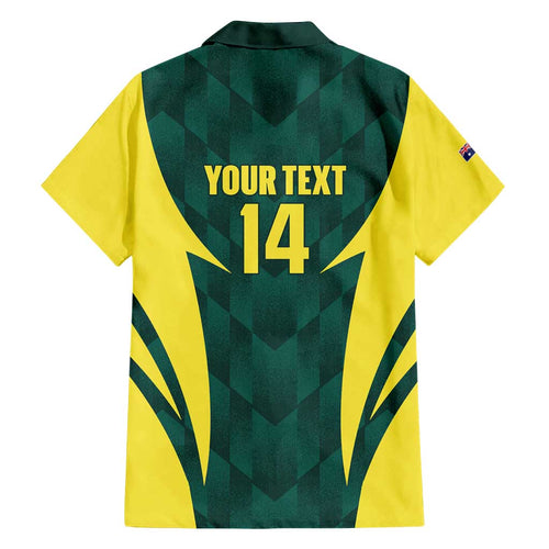 Australia Cricket Custom Family Matching Off Shoulder Short Dress and Hawaiian Shirt Go Aussie Dynamic Green - Aussie Hoodie