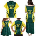 Australia Cricket Custom Family Matching Puletasi and Hawaiian Shirt Go Aussie Dynamic Green - Aussie Hoodie