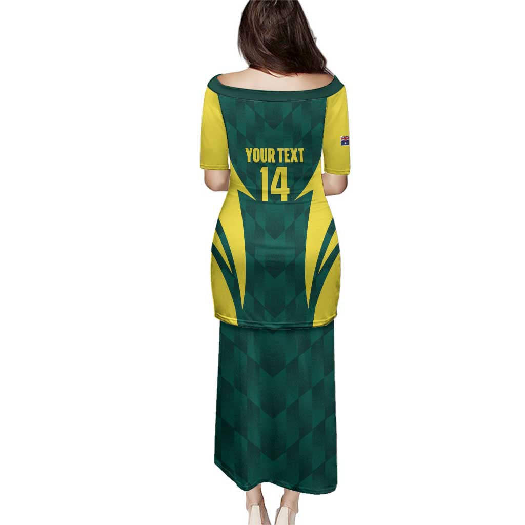 Australia Cricket Custom Family Matching Puletasi and Hawaiian Shirt Go Aussie Dynamic Green - Aussie Hoodie