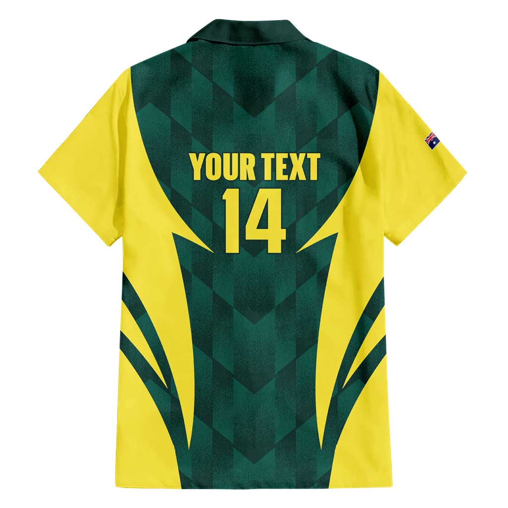 Australia Cricket Custom Family Matching Short Sleeve Bodycon Dress and Hawaiian Shirt Go Aussie Dynamic Green - Aussie Hoodie