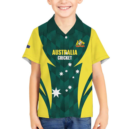 Australia Cricket Custom Family Matching Short Sleeve Bodycon Dress and Hawaiian Shirt Go Aussie Dynamic Green - Aussie Hoodie