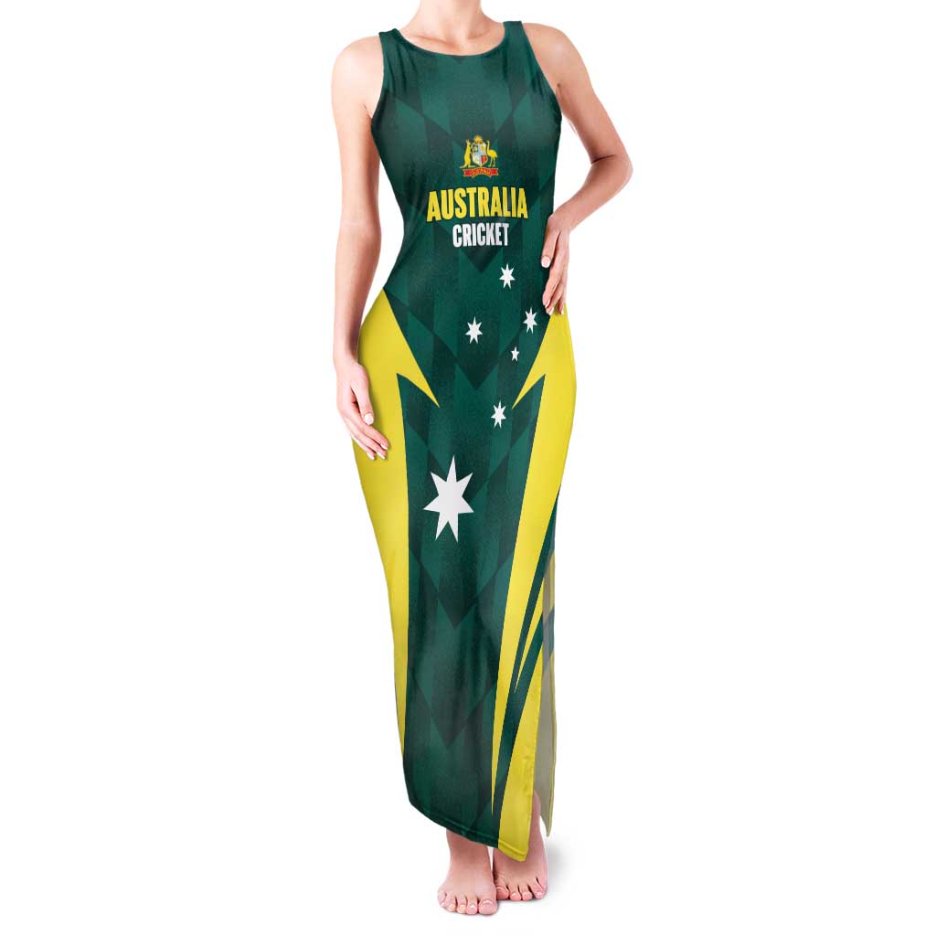 Australia Cricket Custom Family Matching Tank Maxi Dress and Hawaiian Shirt Go Aussie Dynamic Green - Aussie Hoodie