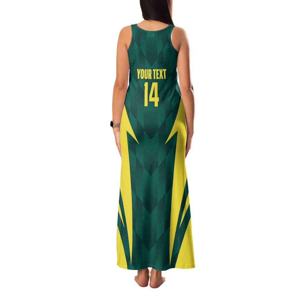 Australia Cricket Custom Family Matching Tank Maxi Dress and Hawaiian Shirt Go Aussie Dynamic Green - Aussie Hoodie