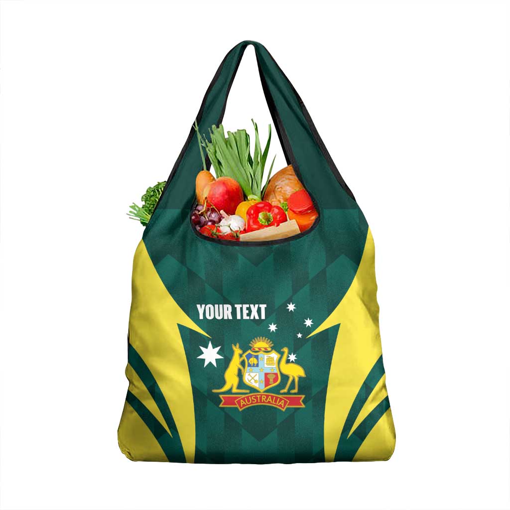 Australia Cricket Custom Grocery Bag Go Aussie Dynamic Green - Aussie Hoodie