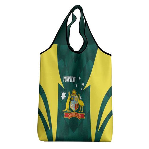 Australia Cricket Custom Grocery Bag Go Aussie Dynamic Green - Aussie Hoodie