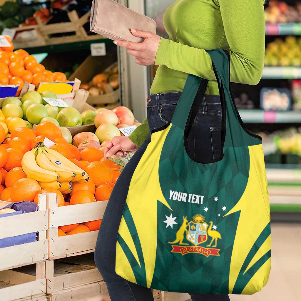 Australia Cricket Custom Grocery Bag Go Aussie Dynamic Green - Aussie Hoodie