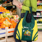 Australia Cricket Custom Grocery Bag Go Aussie Dynamic Green - Aussie Hoodie