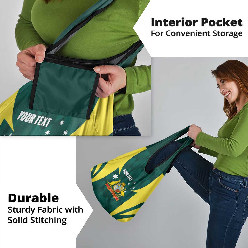 Australia Cricket Custom Grocery Bag Go Aussie Dynamic Green - Aussie Hoodie