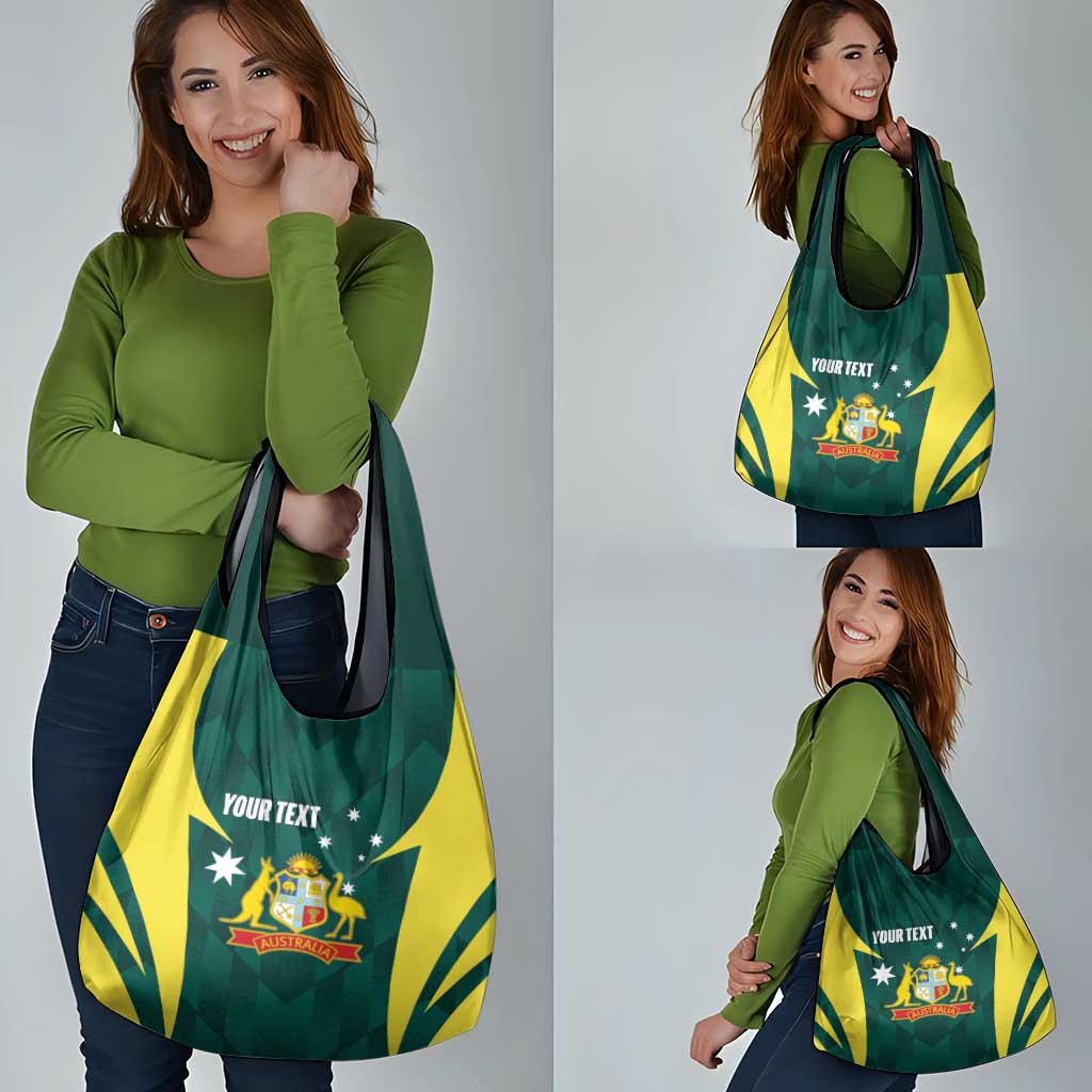 Australia Cricket Custom Grocery Bag Go Aussie Dynamic Green - Aussie Hoodie