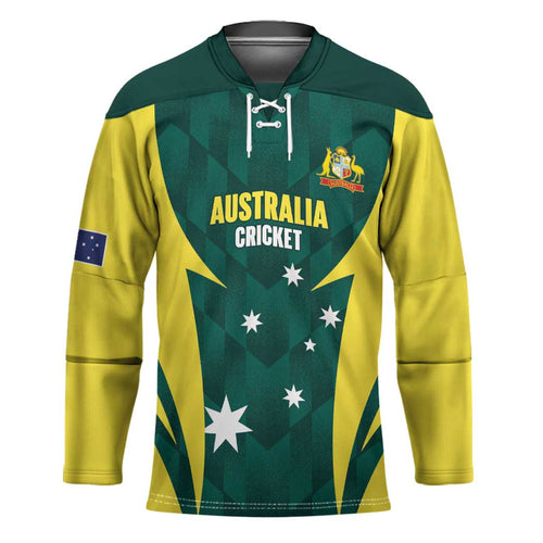 Australia Cricket Custom Hockey Jersey Go Aussie Dynamic Green - Aussie Hoodie