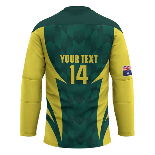Australia Cricket Custom Hockey Jersey Go Aussie Dynamic Green - Aussie Hoodie