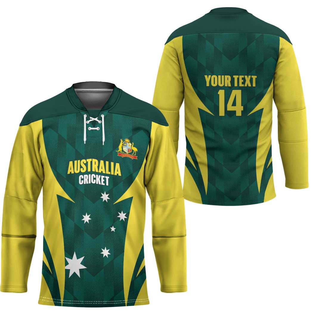 Australia Cricket Custom Hockey Jersey Go Aussie Dynamic Green - Aussie Hoodie