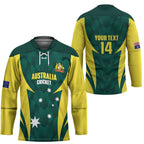 Australia Cricket Custom Hockey Jersey Go Aussie Dynamic Green - Aussie Hoodie