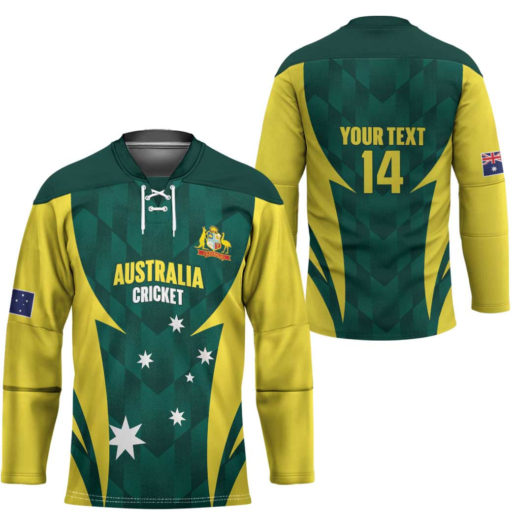 Australia Cricket Custom Hockey Jersey Go Aussie Dynamic Green - Aussie Hoodie