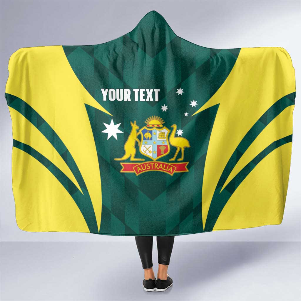 Australia Cricket Custom Hooded Blanket Go Aussie Dynamic Green - Aussie Hoodie