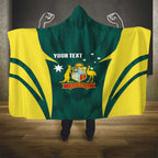 Australia Cricket Custom Hooded Blanket Go Aussie Dynamic Green - Aussie Hoodie