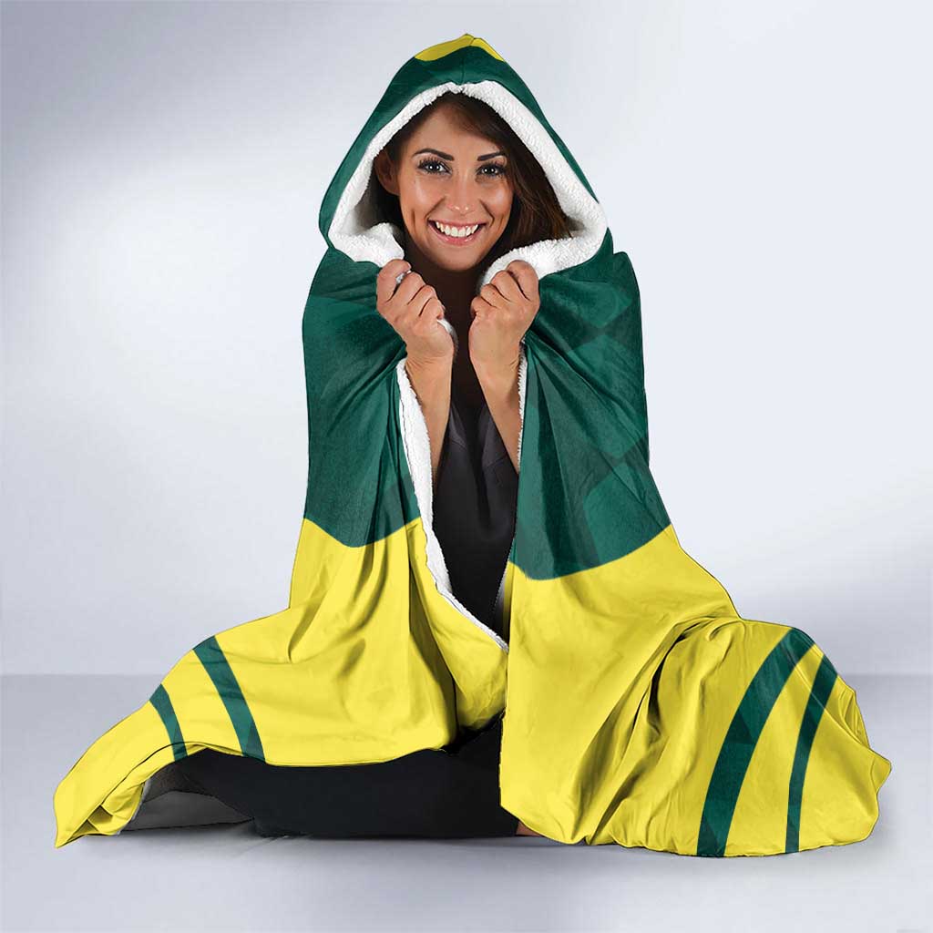 Australia Cricket Custom Hooded Blanket Go Aussie Dynamic Green - Aussie Hoodie