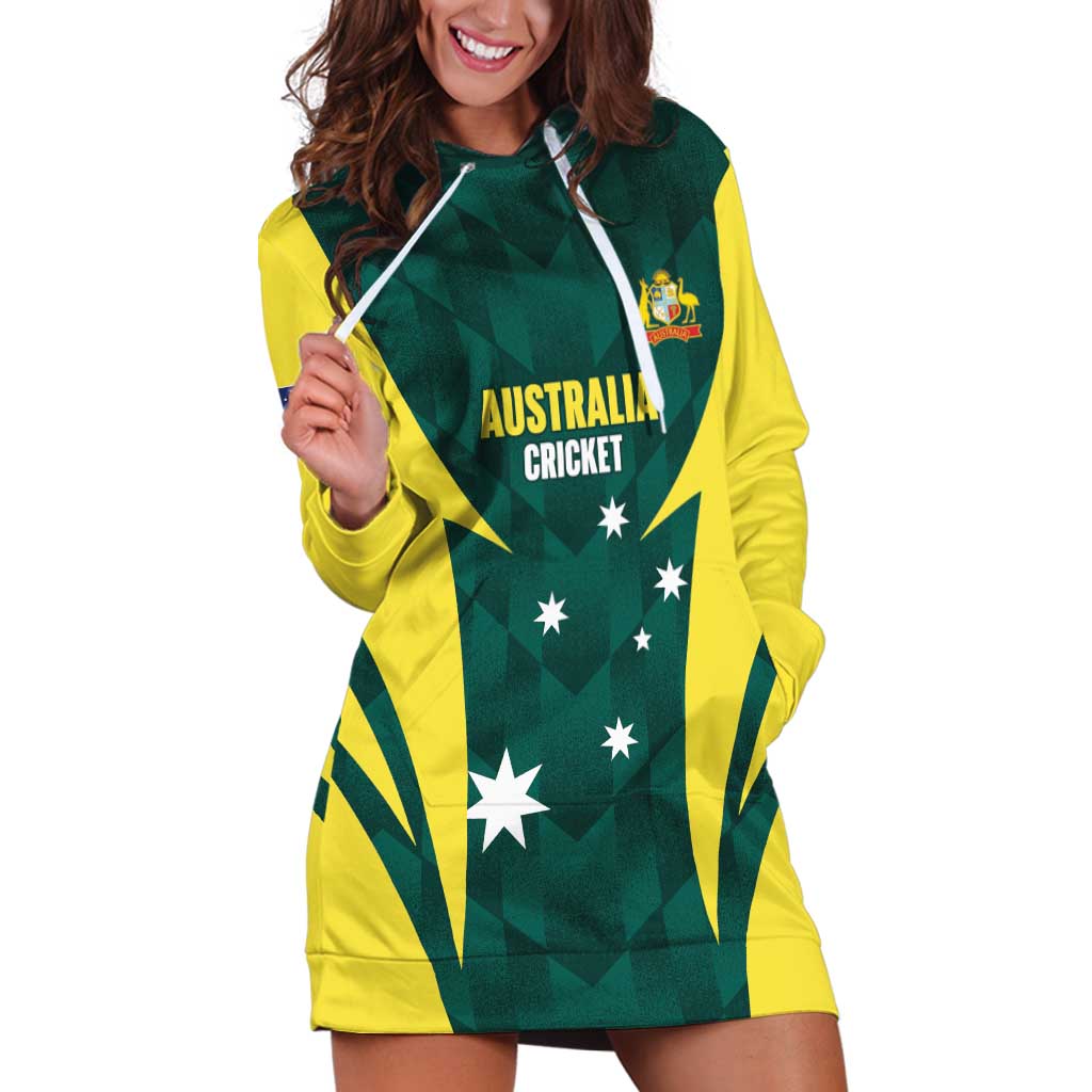 Australia Cricket Custom Hoodie Dress Go Aussie Dynamic Green - Aussie Hoodie