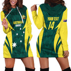 Australia Cricket Custom Hoodie Dress Go Aussie Dynamic Green - Aussie Hoodie