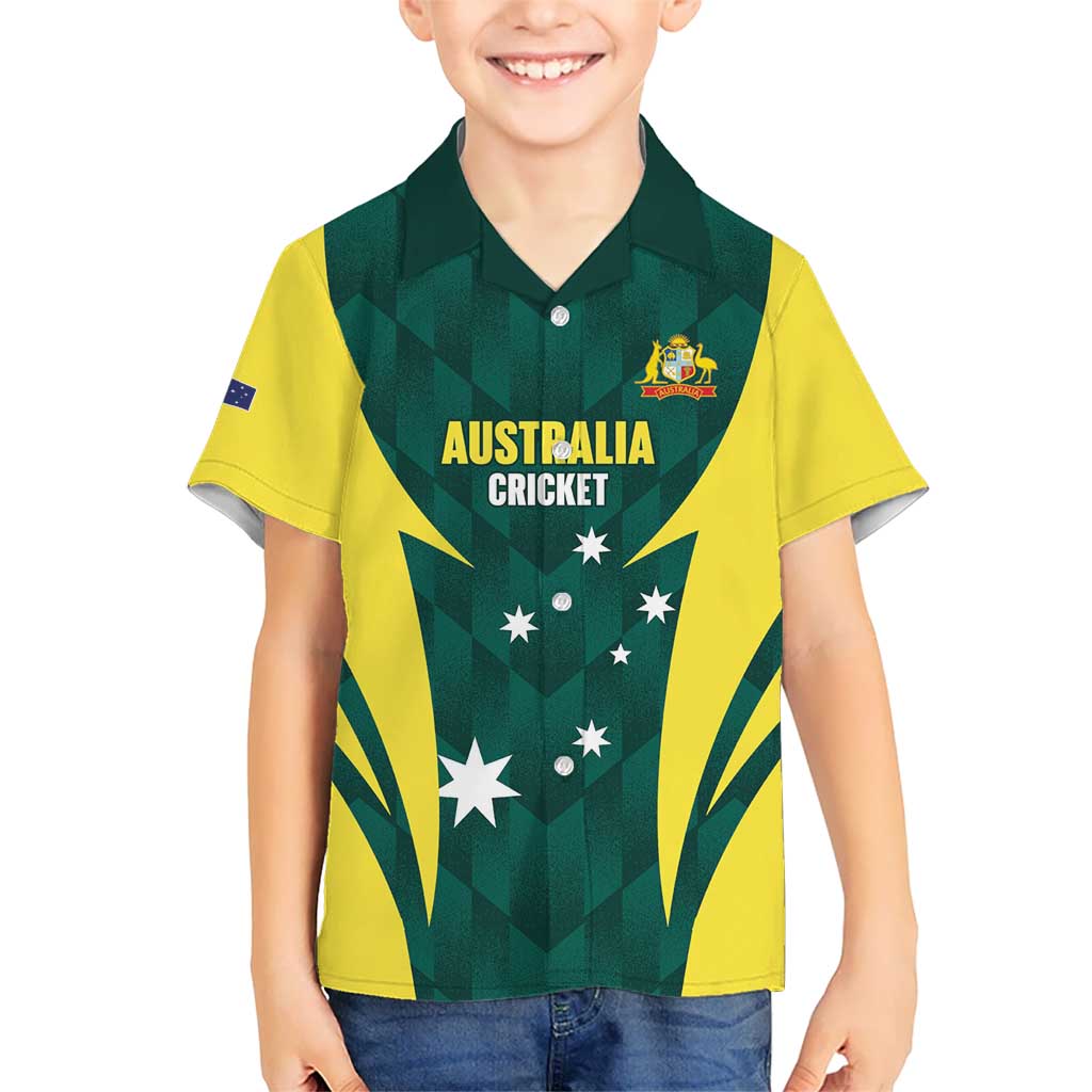 Australia Cricket Custom Kid Hawaiian Shirt Go Aussie Dynamic Green - Aussie Hoodie