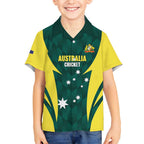 Australia Cricket Custom Kid Hawaiian Shirt Go Aussie Dynamic Green - Aussie Hoodie