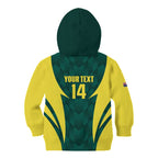 Australia Cricket Custom Kid Hoodie Go Aussie Dynamic Green - Aussie Hoodie