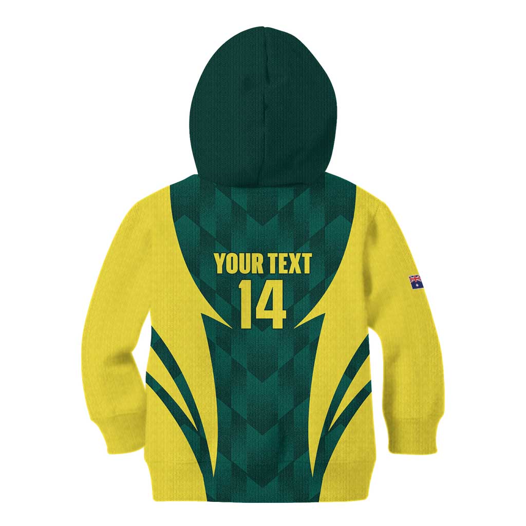 Australia Cricket Custom Kid Hoodie Go Aussie Dynamic Green - Aussie Hoodie