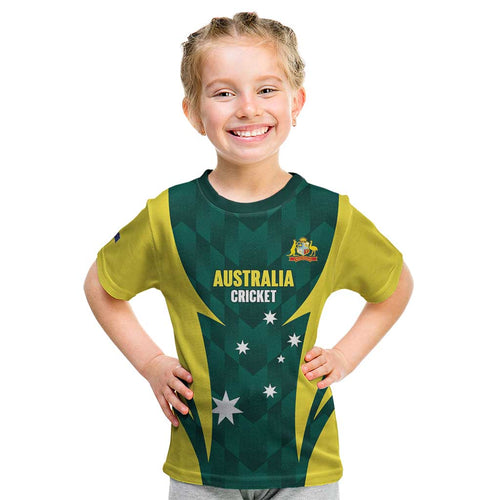 Australia Cricket Custom Kid T Shirt Go Aussie Dynamic Green - Aussie Hoodie