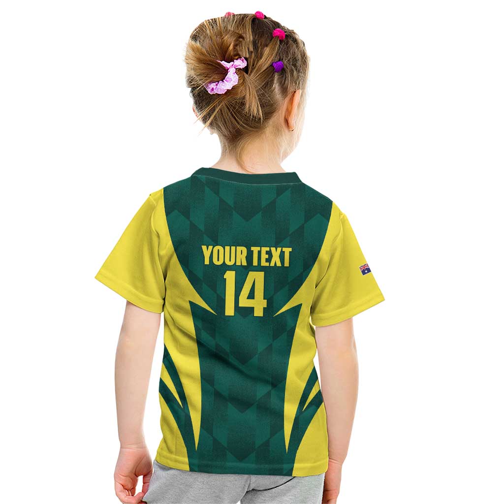Australia Cricket Custom Kid T Shirt Go Aussie Dynamic Green - Aussie Hoodie