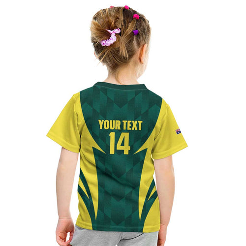 Australia Cricket Custom Kid T Shirt Go Aussie Dynamic Green - Aussie Hoodie
