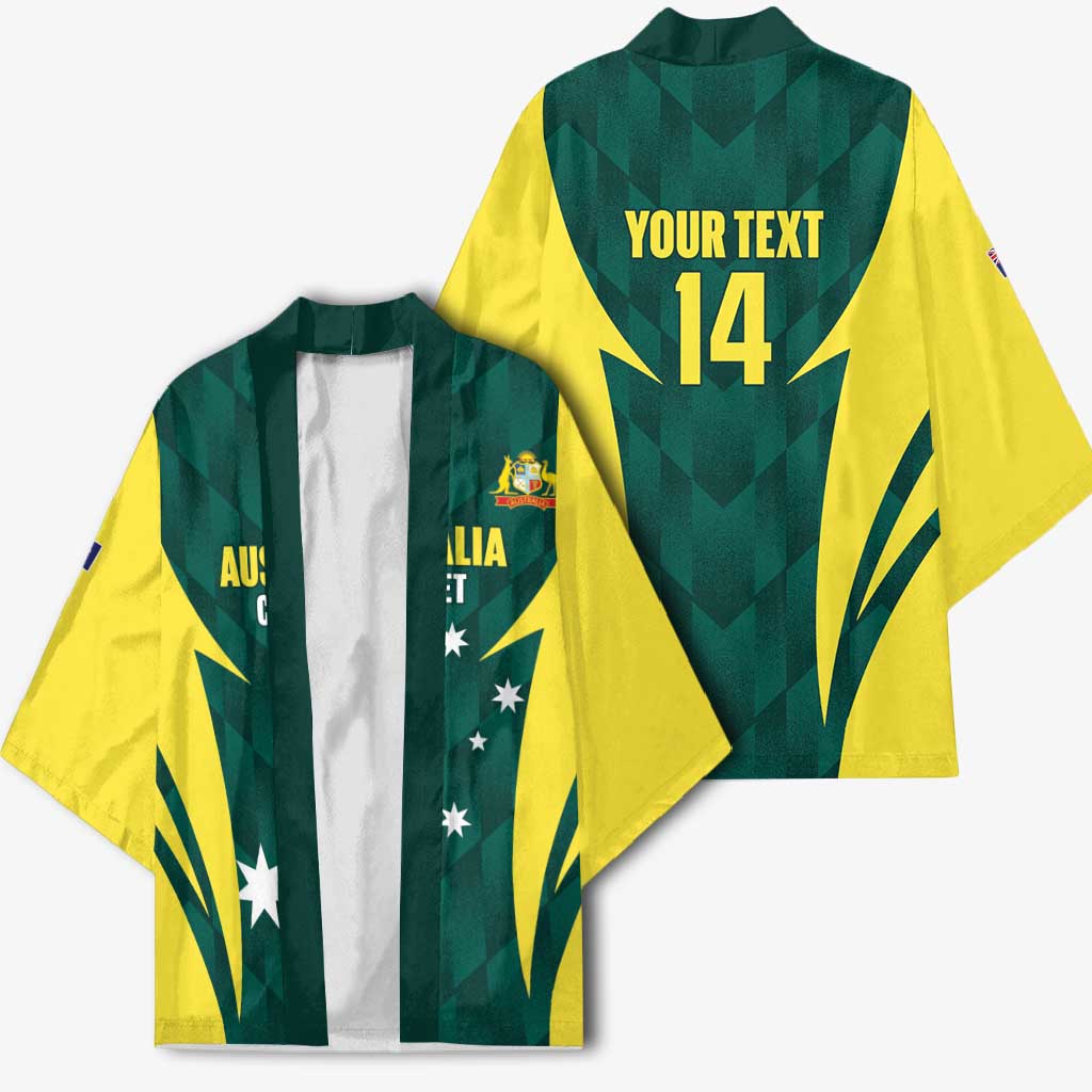 Australia Cricket Custom Kimono Go Aussie Dynamic Green - Aussie Hoodie