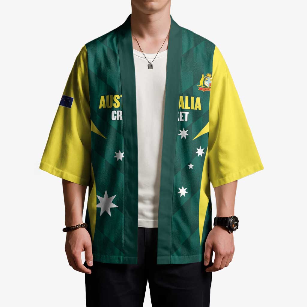 Australia Cricket Custom Kimono Go Aussie Dynamic Green - Aussie Hoodie