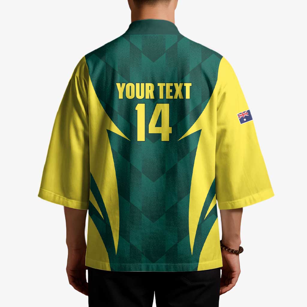 Australia Cricket Custom Kimono Go Aussie Dynamic Green - Aussie Hoodie
