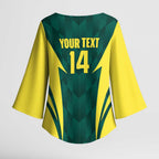 Australia Cricket Custom Kimono Sleeve Blouse Go Aussie Dynamic Green - Aussie Hoodie