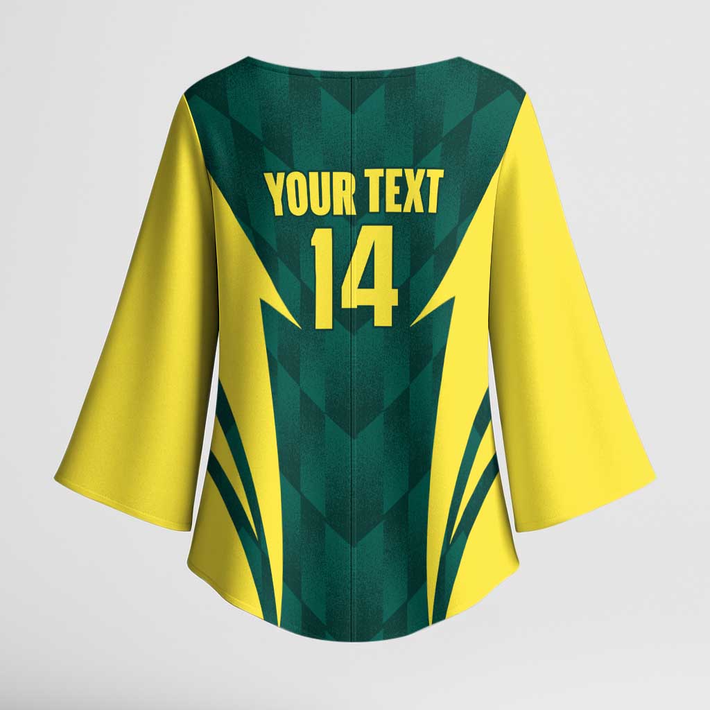 Australia Cricket Custom Kimono Sleeve Blouse Go Aussie Dynamic Green - Aussie Hoodie