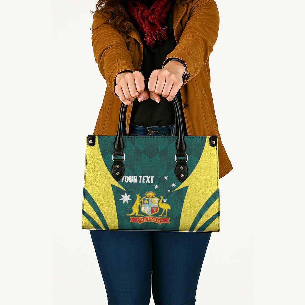 Australia Cricket Custom Leather Bag Go Aussie Dynamic Green - Aussie Hoodie