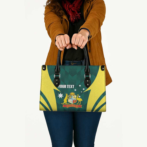 Australia Cricket Custom Leather Bag Go Aussie Dynamic Green - Aussie Hoodie