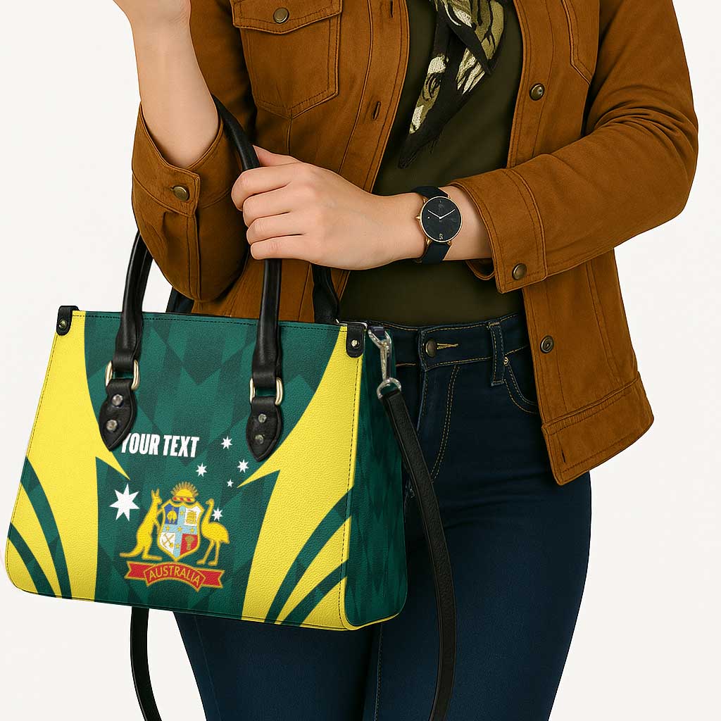 Australia Cricket Custom Leather Bag Go Aussie Dynamic Green - Aussie Hoodie