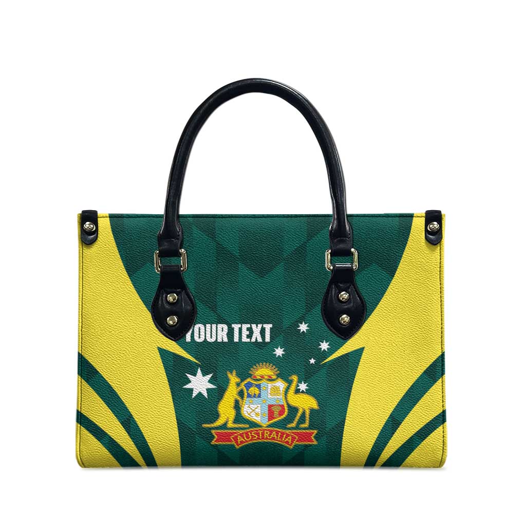 Australia Cricket Custom Leather Bag Go Aussie Dynamic Green - Aussie Hoodie