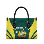 Australia Cricket Custom Leather Bag Go Aussie Dynamic Green - Aussie Hoodie